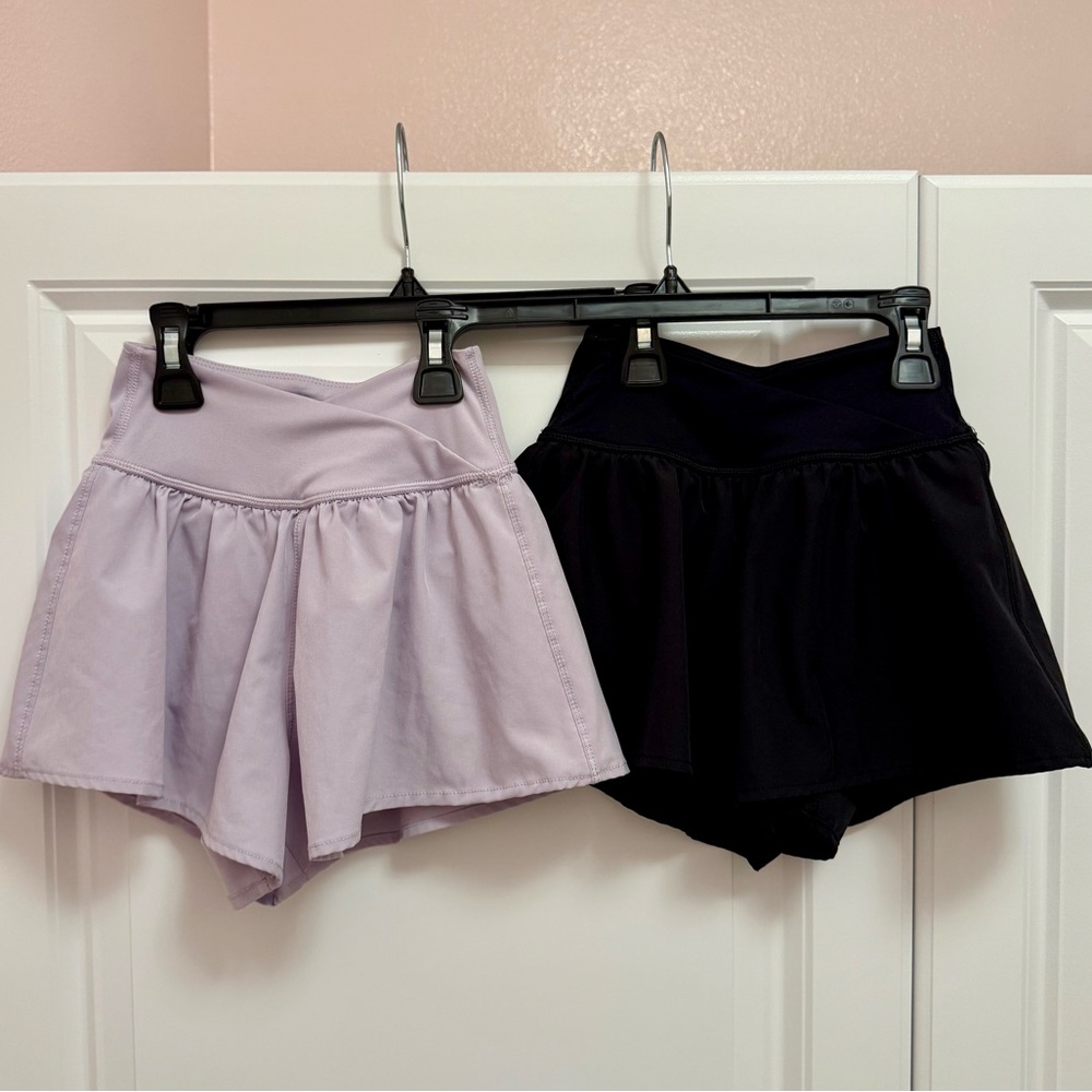 🎀 2️⃣ Girls Flowy Crossover Shorts